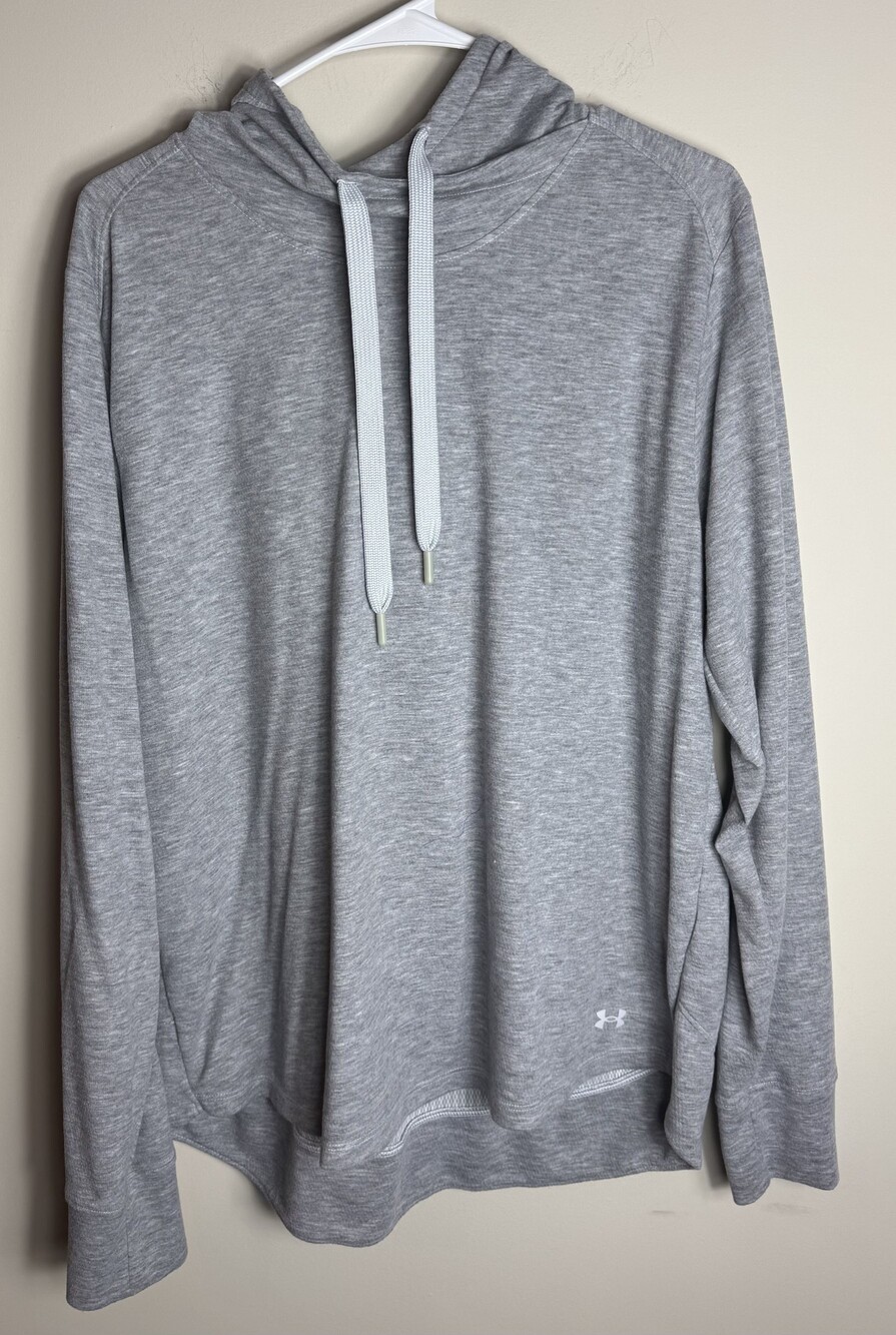 Under Armour Hooded Pullover Gray Lightweight Athletic Hoodie